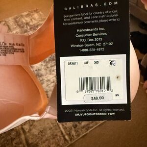 Hanes Smooth Light Pink Bra with Retail Tag